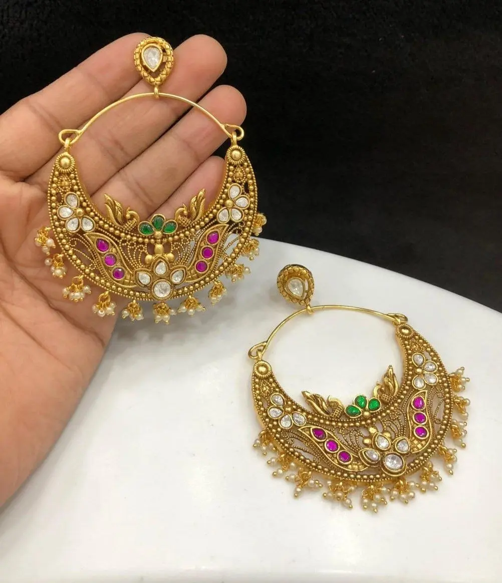 Kundan Jadau Stone Earrings